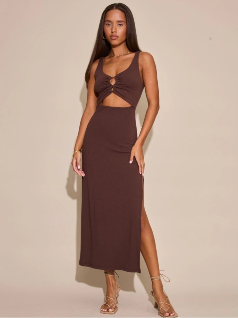 L*Space Camille Dress in Chocolate Brown Size L